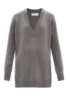 Raey - Recycled-cashmere Deep V-neck Sweater - Womens - Dark Grey