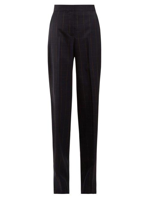 Matchesfashion.com Stella Mccartney - Checked Trousers - Womens - Navy