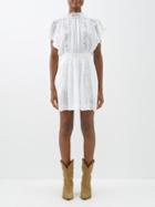 Isabel Marant Toile - Gisele Lace-trim Cotton-blend Mini Dress - Womens - Off White