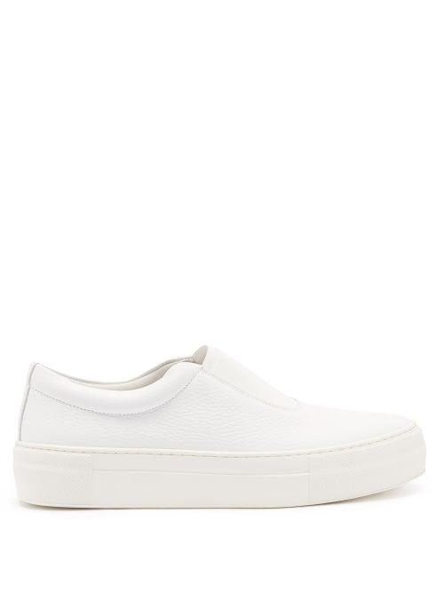 Primury - Basal Leather Slip-on Trainers - Womens - White