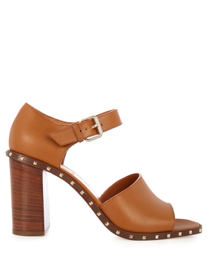 Valentino Soul Leather Block-heel Sandals