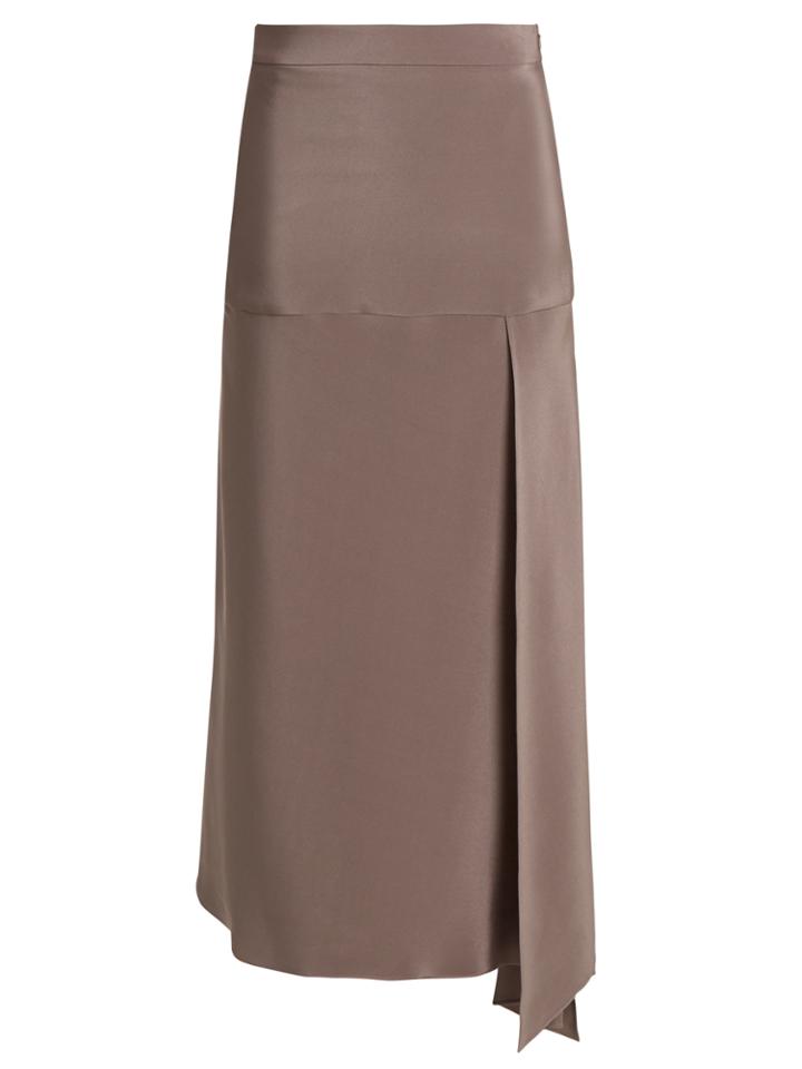 Raey Slit-front Silk Wrap Skirt