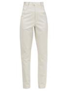 Matchesfashion.com Isabel Marant - Xenia High-rise Leather Trousers - Womens - White