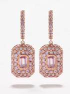 Shay - Sapphire & 18kt Rose Gold Drop Earrings - Womens - Pink Multi