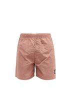 Matchesfashion.com Stone Island - Logo-patch Garment-dyed Shell Swim Shorts - Mens - Light Pink