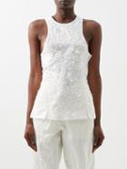 Jil Sander - Paisley-embroidered Cotton Tank Top - Womens - White
