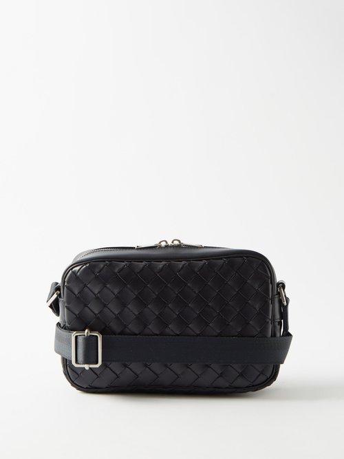Bottega Veneta - Intrecciato-leather Cross-body Bag - Mens - Navy