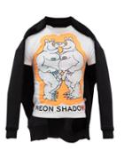 Walter Van Beirendonck - Bears-print Hybrid Cotton T-shirt Sweatshirt - Mens - Black Multi