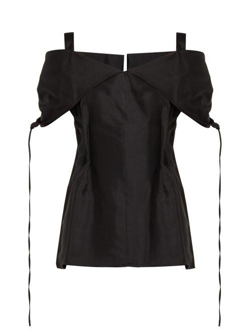 Matchesfashion.com Jil Sander - Gladis Off The Shoulder Panel Top - Womens - Black