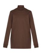 Matchesfashion.com Rick Owens - Roll Neck Cotton Sweater - Mens - Brown