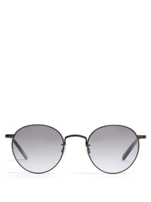 Matchesfashion.com Garrett Leight - Wilson 49 Round Frame Sunglasses - Mens - Black