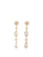 Matchesfashion.com Rebecca De Ravenel - Long Treasures Baroque Pearl Clip Earrings - Womens - Pearl