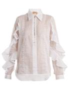 No. 21 Ruffle-panelled Cotton Shirt
