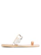 Matchesfashion.com Ancient Greek Sandals - Thraki Toe Ring Strap Sandals - Womens - Silver Gold