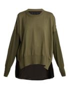 Mm6 Maison Margiela Contrast-panel Crew-neck Cotton-blend Sweater