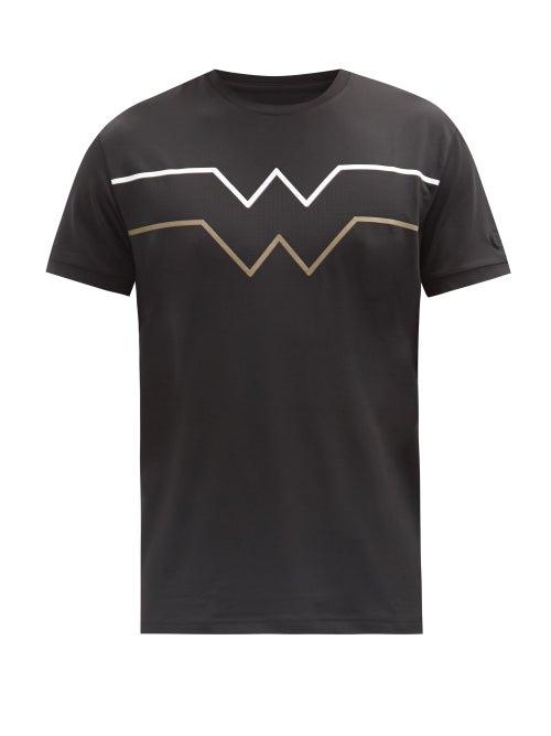 Matchesfashion.com Bogner - Avino Wave-stripe Technical Jersey T-shirt - Mens - Black