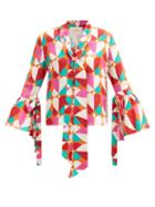 Matchesfashion.com La Doublej - Happy Wrist Bell-sleeve Silk Blouse - Womens - Pink Print