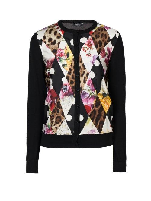 Matchesfashion.com Dolce & Gabbana - Montage-print Cardigan - Womens - Black Multi