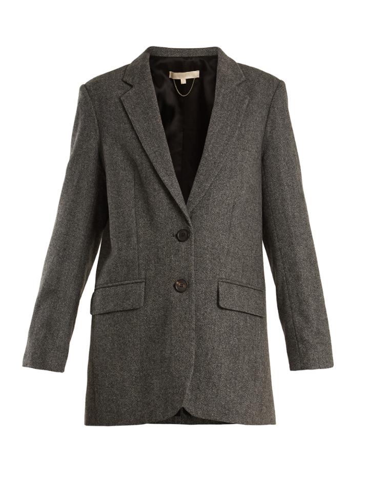 Vanessa Bruno Garisa Notch-lapel Herringbone Wool Blazer