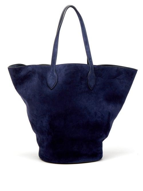 Khaite - Osa Medium Suede Tote Bag - Womens - Navy