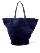 Khaite - Osa Medium Suede Tote Bag - Womens - Navy