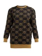 Matchesfashion.com Gucci - Gg Jacquard Wool Blend Sweater - Womens - Black Gold