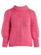 Matchesfashion.com Ganni - Julliard Mohair And Wool Blend Sweater - Womens - Pink