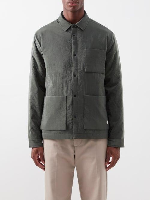Folk - Assembly Padded Crinkled-nylon Overshirt - Mens - Khaki
