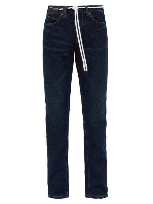 Matchesfashion.com Off-white - Side Stripe Straight Leg Jeans - Mens - Indigo