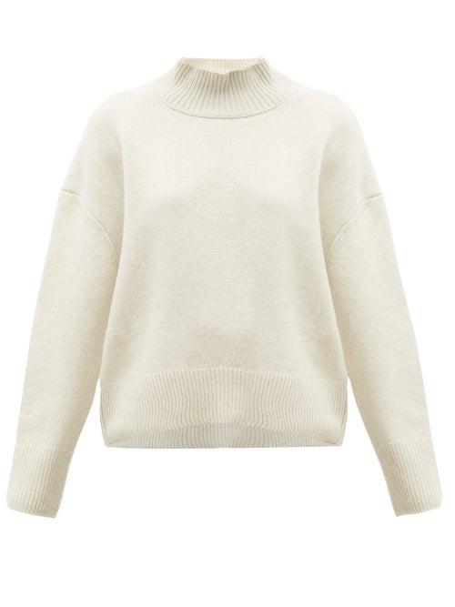 Matchesfashion.com Brock Collection - Pilota Funnel Neck Wool Blend Sweater - Womens - Cream
