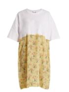 Matchesfashion.com Raey - Cotton And Acid Tree Print Silk T Shirt Dress - Womens - Green Multi