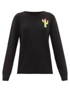 Matchesfashion.com The Elder Statesman - Magic Cactus Universe Cashmere Sweater - Womens - Black Multi
