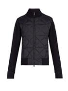 Matchesfashion.com Moncler - Quilted Nylon Panelled Wool Blend Jacket - Mens - Navy