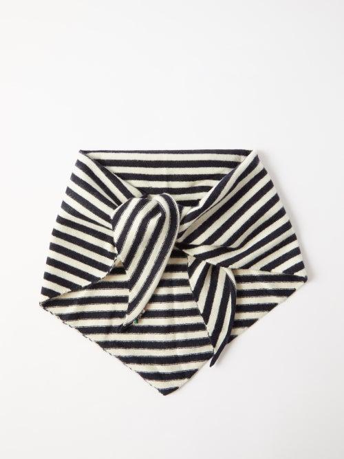 Extreme Cashmere - No.35 Striped Stretch-cashmere Bandana - Womens - Navy White