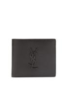 Matchesfashion.com Saint Laurent - Logo-plaque Bi-fold Leather Wallet - Mens - Black
