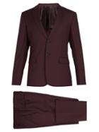 Matchesfashion.com Prada - Single Breasted Wool Suit - Mens - Burgundy