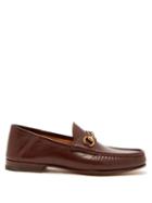 Matchesfashion.com Gucci - Easy Roos Collapsible Heel Leather Loafers - Mens - Brown