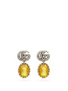 Matchesfashion.com Gucci - Gg Crystal Drop Earrings - Womens - Yellow