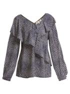Diane Von Furstenberg Easton Polka-dot Print Silk Wrap Top