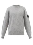 Stone Island Shadow Project - Logo-patch Crew-neck Sweater - Mens - Grey