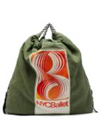 Matchesfashion.com Acne Studios - Ballet Print Gathered Linen Canvas Bag - Womens - Khaki