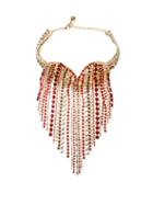 Matchesfashion.com Rosantica - Heart Crystal-embellished Fringe Necklace - Womens - Red Multi