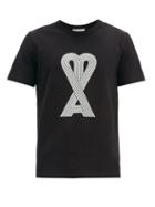 Matchesfashion.com Ami - Ami De Coeur-print Cotton-jersey T-shirt - Mens - Black