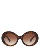 Matchesfashion.com Valentino - V Logo Tortoiseshell Round Acetate Sunglasses - Womens - Tortoiseshell