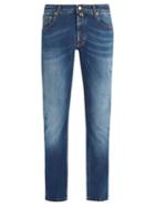 Matchesfashion.com Jacob Cohn - Rip And Repair Slim Fit Jeans - Mens - Blue