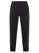 Moncler - Drawstring-waist Wool-blend Wide-leg Trousers - Mens - Black