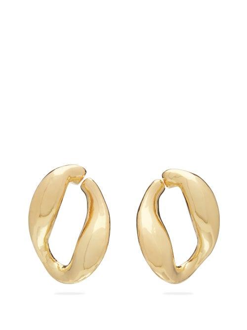 Matchesfashion.com Misho - Chunky Chain Gold Plated Hoop Earrings - Womens - Gold
