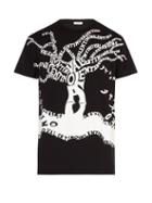 Matchesfashion.com Valentino - Tree Logo Print Cotton T Shirt - Mens - Black