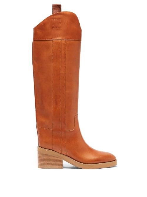 Jimmy Choo - Tonya Leather Knee-high Boots - Womens - Tan