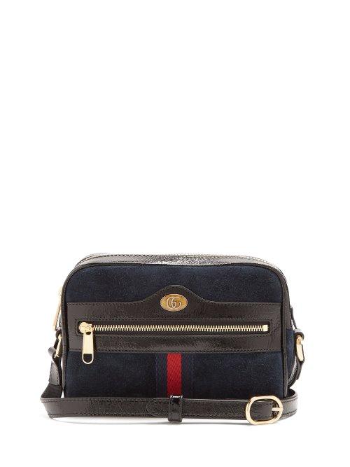 Matchesfashion.com Gucci - Ophidia Mini Suede Cross Body Bag - Womens - Navy